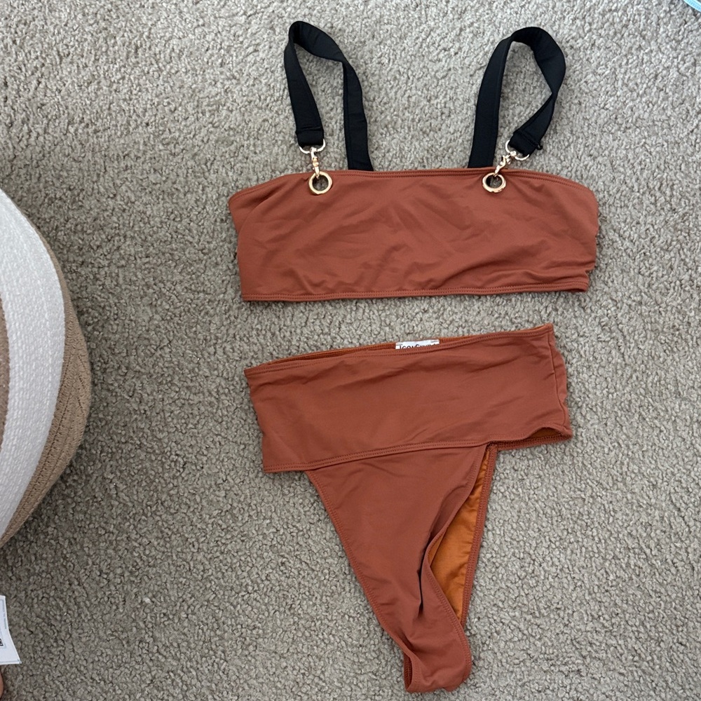 Icon Swim Bikini Set in Brown